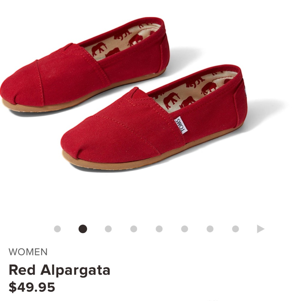 WORN ONCE Red TOMS Alpargata